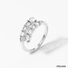 Adjustable Opening Ring Stainless Steel Zircon Inlay Simple Geometric Electroplated Women's Ring