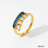 Adjustable Opening Ring Stainless Steel Zircon Inlay Simple Geometric Electroplated Women's Ring