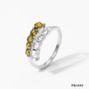Adjustable Opening Ring Stainless Steel Zircon Inlay Simple Geometric Electroplated Women's Ring