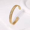 Adjustable Stainless Steel Chain Shaped Bracelet With 18K Gold Plated Electroplating Simple Style