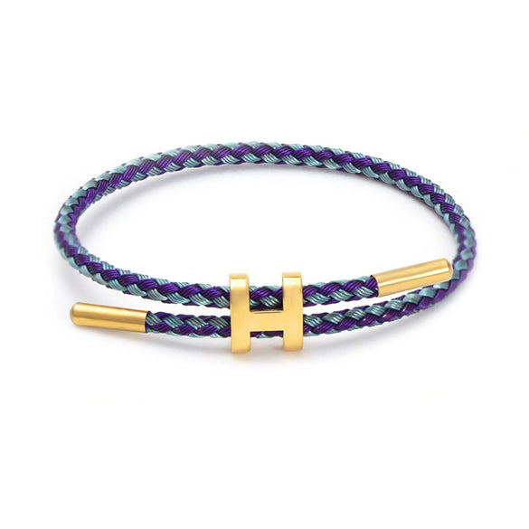 Adjustable Stainless Steel Wire Rope Bracelet With 3D Hard Gold Electroplated Letters Numbers Text Pattern Waterproof Titanium Steel