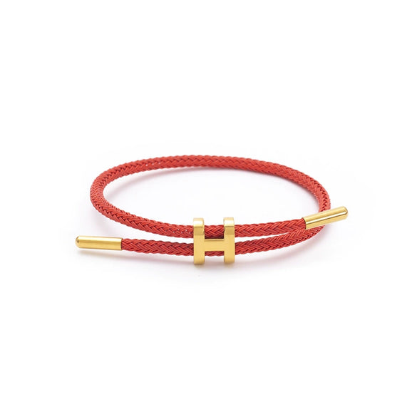 Adjustable Stainless Steel Wire Rope Bracelet With 3D Hard Gold Electroplated Letters Numbers Text Pattern Waterproof Titanium Steel