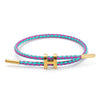 Adjustable Stainless Steel Wire Rope Bracelet With 3D Hard Gold Electroplated Letters Numbers Text Pattern Waterproof Titanium Steel