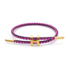 Adjustable Stainless Steel Wire Rope Bracelet With 3D Hard Gold Electroplated Letters Numbers Text Pattern Waterproof Titanium Steel