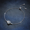 Adjustable Women's S925 Sterling Silver Daisy Bracelet With Platinum Plated Moissanite And Electroplating Treatment