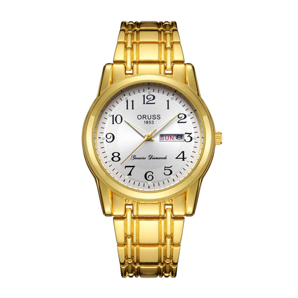 Adult Watch Alloy Case And Strap Round Dial Digital Quartz Luminous Waterproof