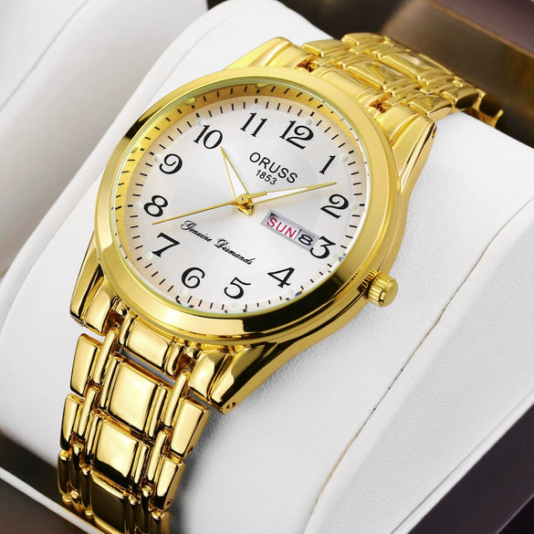 Adult Watch Alloy Case And Strap Round Dial Digital Quartz Luminous Waterproof