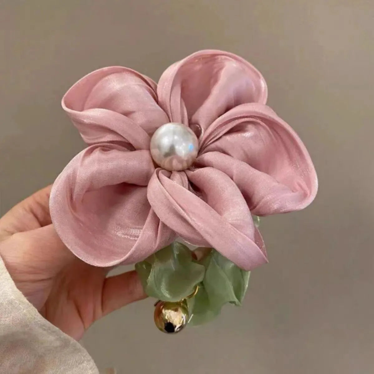 Advanced Sense Flower Hair Band Mori-Style Fairy Hair Rope Women'S Big Bowel Band Hair Rubber Band Telephone Line Hair Rope Hairpin