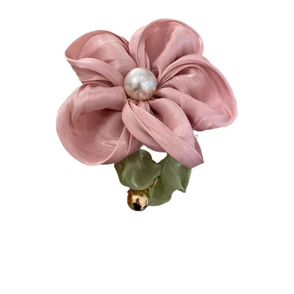 Advanced Sense Flower Hair Band Mori-Style Fairy Hair Rope Women'S Big Bowel Band Hair Rubber Band Telephone Line Hair Rope Hairpin