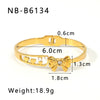 African Women's Bow Set Zircon Asymmetric Personality Stainless Steel Buckle Bracelet 18K Furnace Vacuum Plated