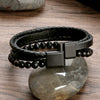 Agate Beaded Bracelet Geometric Style Handmade