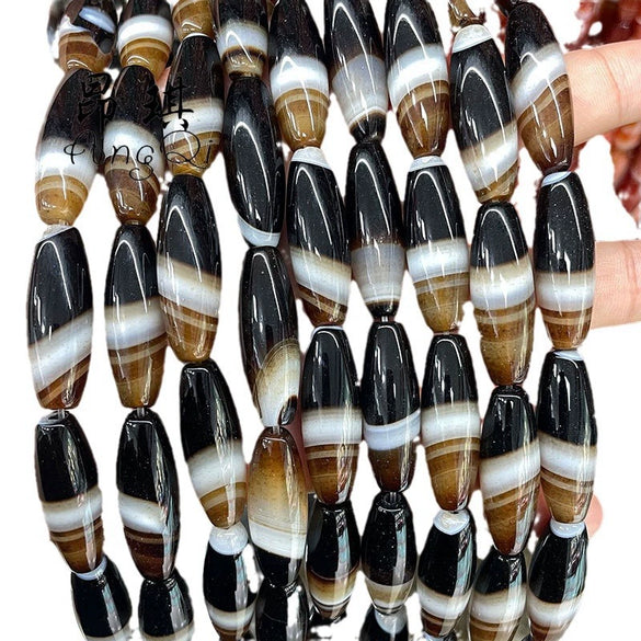 Agate Beads Jewelry Accessories Polish Return Pattern Round Style For Diy Necklace Wholesale