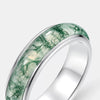 Agate Ring S925 Silver Geometric Style Diamond Inlay For Women