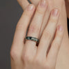 Agate Ring S925 Silver Geometric Style Diamond Inlay For Women