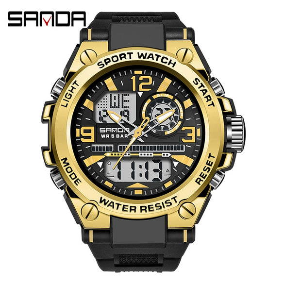 Alarm Clock Multifunctional Waterproof Luminous Electronic Watch Tpu Strap Zinc Alloy Case Round Dial For Boys And Men