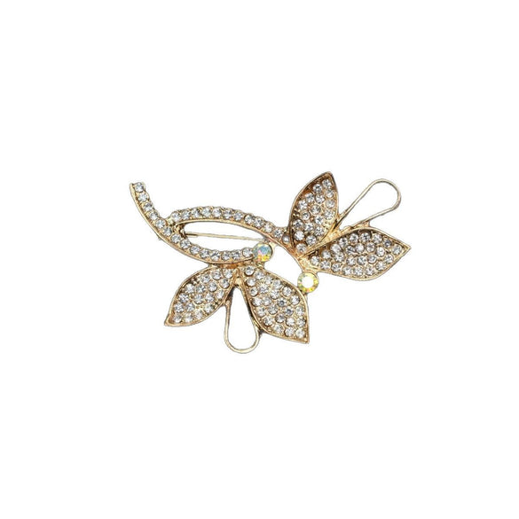 Allmatch Alloy Flower Diamondencrusted Brooch With Antilight Function