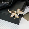 Allmatch Alloy Flower Diamondencrusted Brooch With Antilight Function