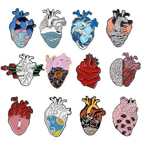 Allmatch Alloy Heartshaped Ocean Series Cartoon Cute Brooch Jewelry With Electroplating
