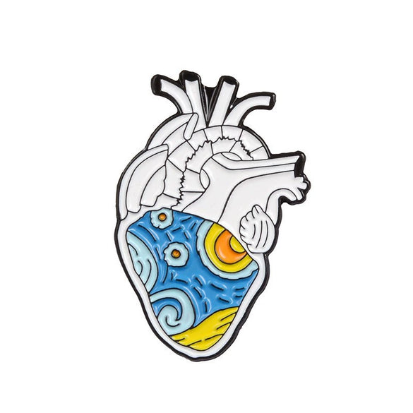 Allmatch Alloy Heartshaped Ocean Series Cartoon Cute Brooch Jewelry With Electroplating