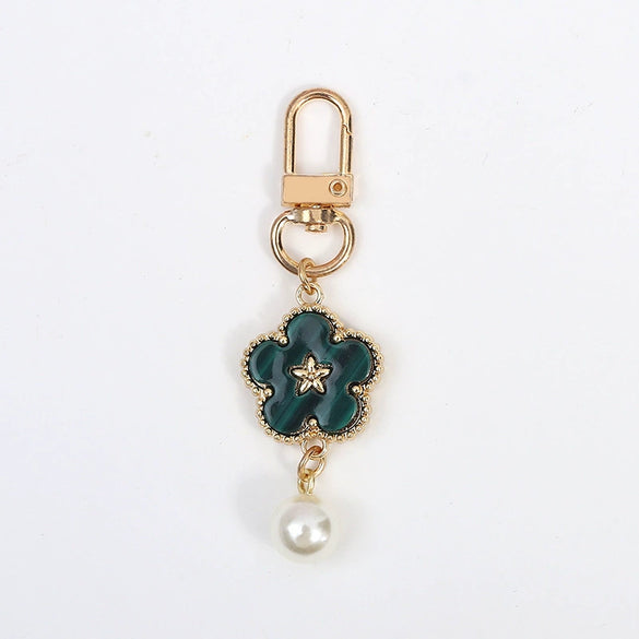 Allmatch Alloy Keychain Pendant With Oil Dropping Flower And Smiley Patterns Semimanual Design