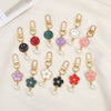 Allmatch Alloy Keychain Pendant With Oil Dropping Flower And Smiley Patterns Semimanual Design