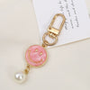 Allmatch Alloy Keychain Pendant With Oil Dropping Flower And Smiley Patterns Semimanual Design