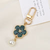 Allmatch Alloy Keychain Pendant With Oil Dropping Flower And Smiley Patterns Semimanual Design
