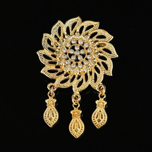 Allmatch Classic Alloy Geometric Pendant And Brooch Jewelry With Electroplating Decoration