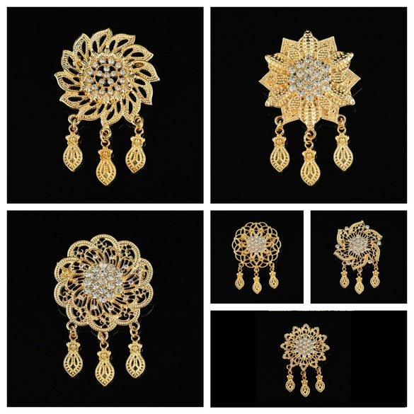 Allmatch Classic Alloy Geometric Pendant And Brooch Jewelry With Electroplating Decoration