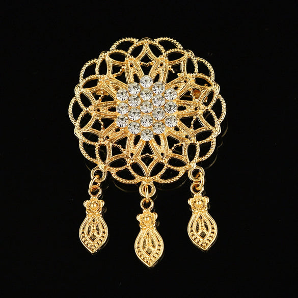 Allmatch Classic Alloy Geometric Pendant And Brooch Jewelry With Electroplating Decoration