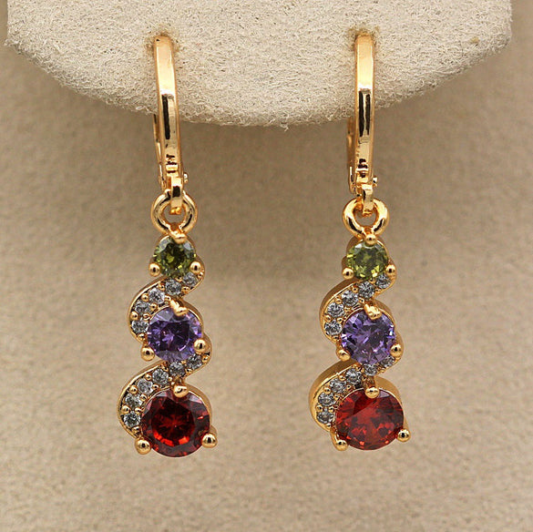 Allmatch Elegant Shiny Zircon Alloy Geometric Earrings