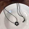 Allmatch Flower Wax Rope Alloy Necklace With Baking Paint And Geometric Style For Women