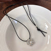 Allmatch Flower Wax Rope Alloy Necklace With Baking Paint And Geometric Style For Women