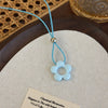 Allmatch Flower Wax Rope Alloy Necklace With Baking Paint And Geometric Style For Women