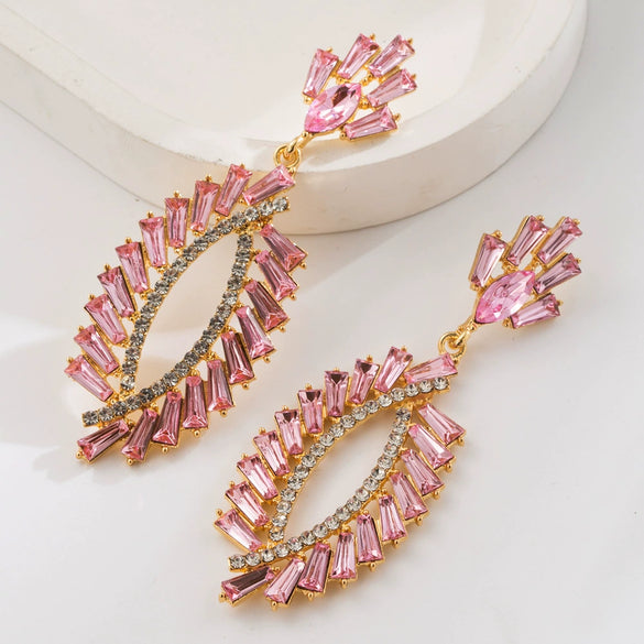 Allmatch Geometric Irregular Pendant Earrings Alloy Set With Diamonds Women's Vintage Light Luxury Niche Design