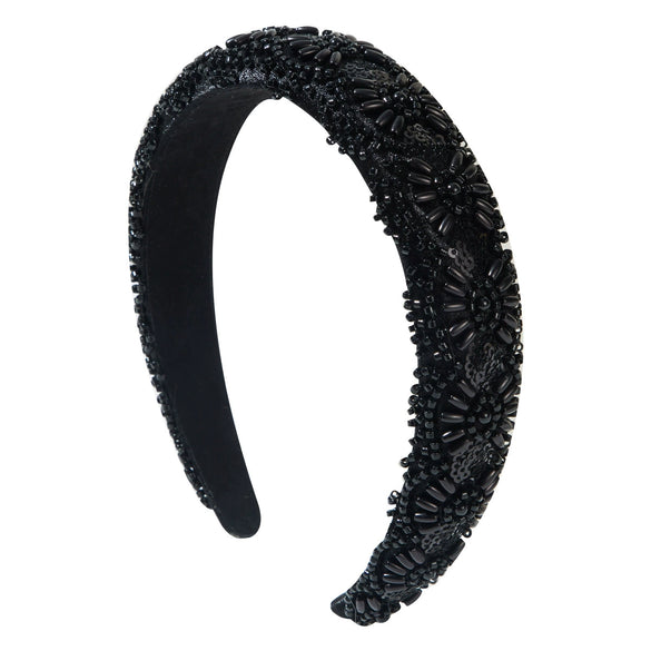 Allmatch Hair Hoop Alloy Handmade Rice Bead Sequins Geometric For Women