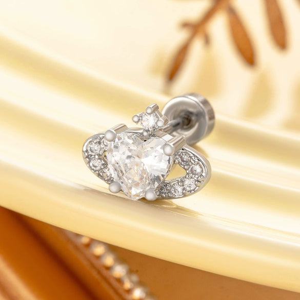 Allmatch Heartshaped Copper Electroplated Girls' Earrings