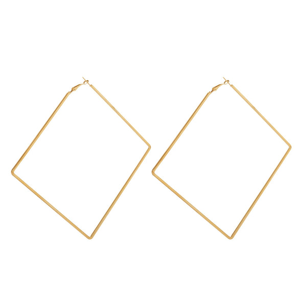 Allmatch Hollow Large Circle Geometric Alloy Earrings With Silver Inlay
