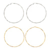 Allmatch Hollow Large Circle Geometric Alloy Earrings With Silver Inlay