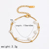 Allmatch Imitation Pearl Women's Geometry Style Electroplated Stainless Steel Bracelet