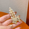 Allmatch Light Luxury Alloy Pearl Rhinestone Duckbill Hair Clip For Girls Set With Diamonds