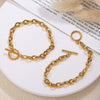 Allmatch Luxury 316L Stainless Steel And 316L Stainless Steel Ots Buckle Jewelry Electroplated Necklace And Bracelet For Women Fashion Ol Style