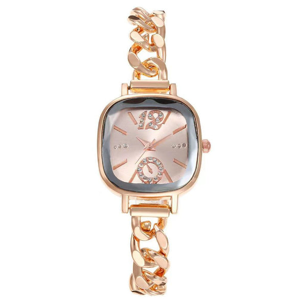 Allmatch Purple Aurora Dial Square Bracelet Watch For Students Alloy Material Fashion Style