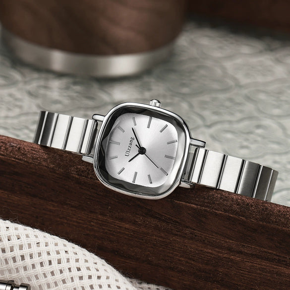 Allmatch Purple Aurora Dial Square Bracelet Watch For Students Alloy Material Fashion Style