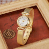 Allmatch Quartz Watch For Female Students With Rhinestone Scale Round Dial Mesh Band And Alloy Material