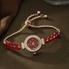 Allmatch Round Diamond Edge Leafshaped Alloy Quartz Jewelry Set For Women