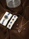 Allmatch Round Diamond Edge Leafshaped Alloy Quartz Jewelry Set For Women