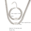 Allmatch Textured Stainless Steel Electroplated Bracelet Necklace Suit