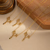 Allmatch Tree Of Life Titanium Steel Clavicle Necklace For Women With Electroplating And Inlaid Zircon