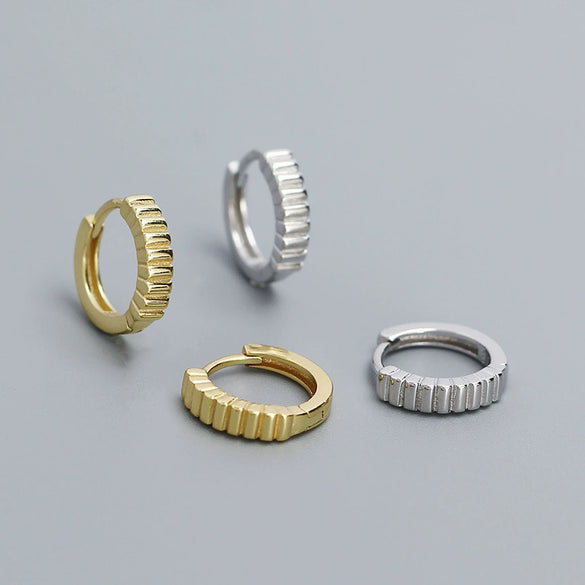 Allmatch Women's Geometric S925 Silver Ear Ring With Electroplating Design